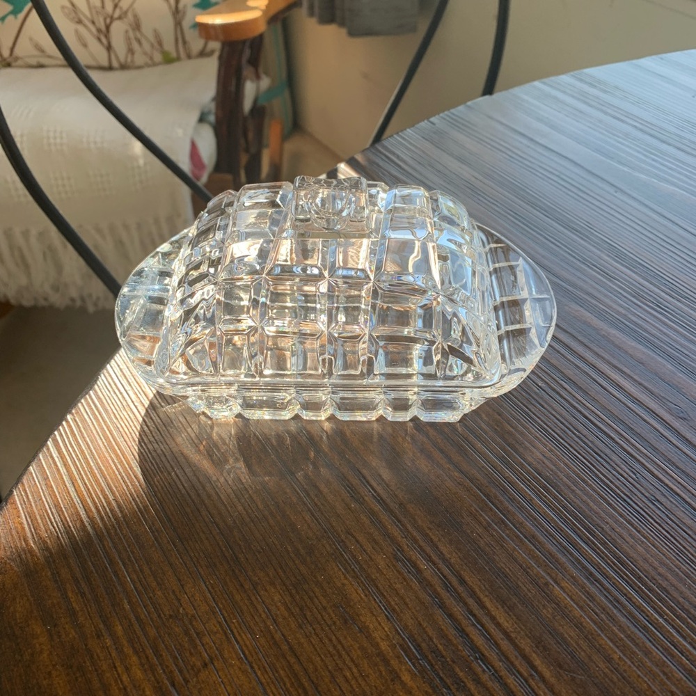Elegant Glass Butter Dish